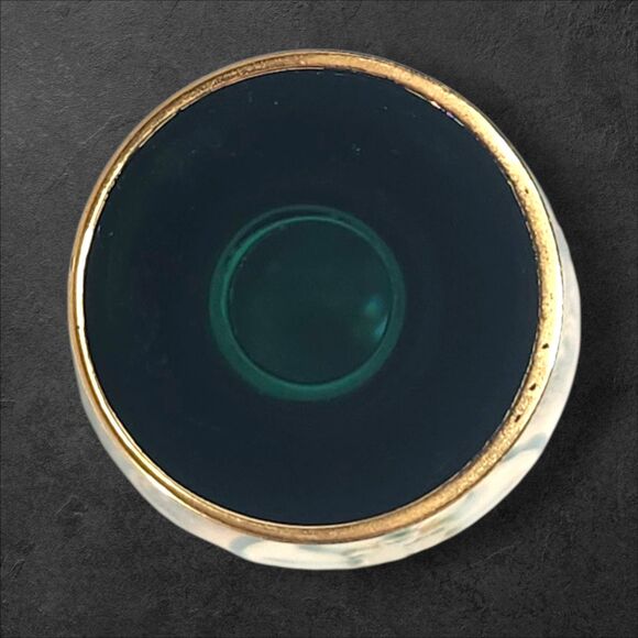 Vintage Murano Green Gold Glass Decanter Set w 4 Glasses & Stopper Italy Barware - Picture 10 of 14